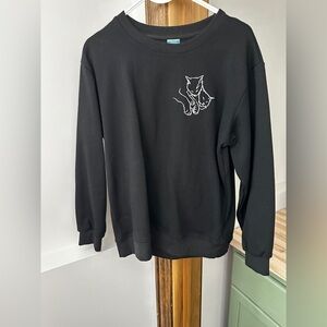 Black Cat Graphic Sweatshirt